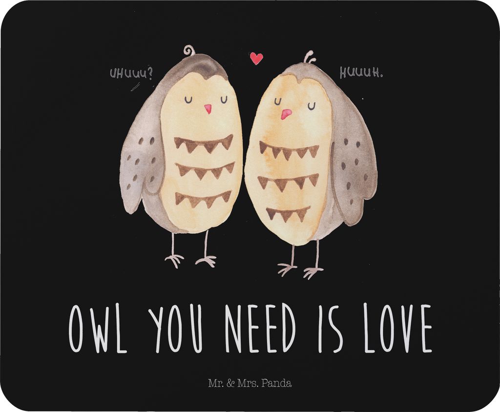 Mr. & Mrs. Panda Mouse Pad Eulen Liebe - Schwarz - Produktbild 