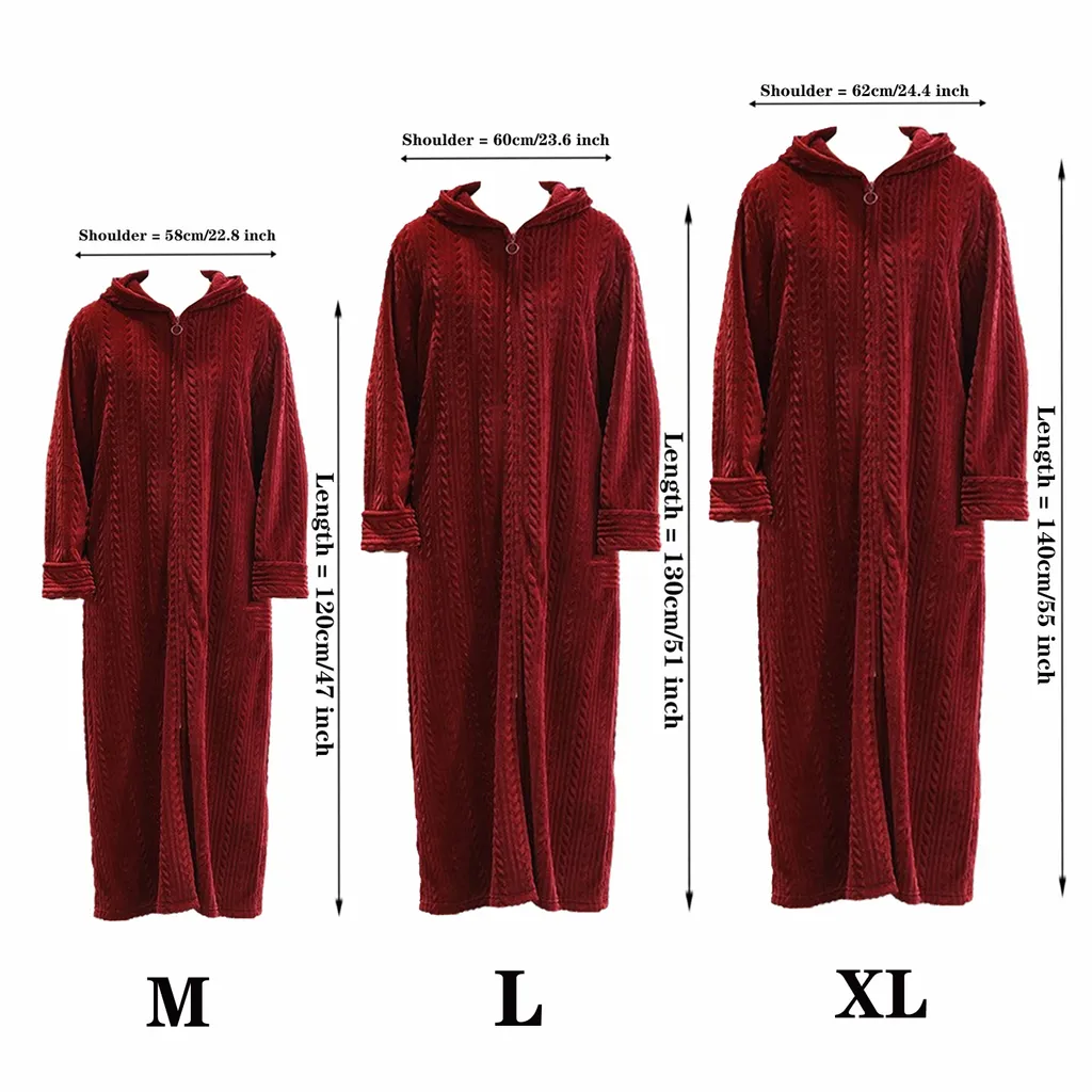 Accappatoio Unisex Con Cappuccio E Tasche – Morbido E Leggero – Vestaglia Invernale Da Casa – Taglia M