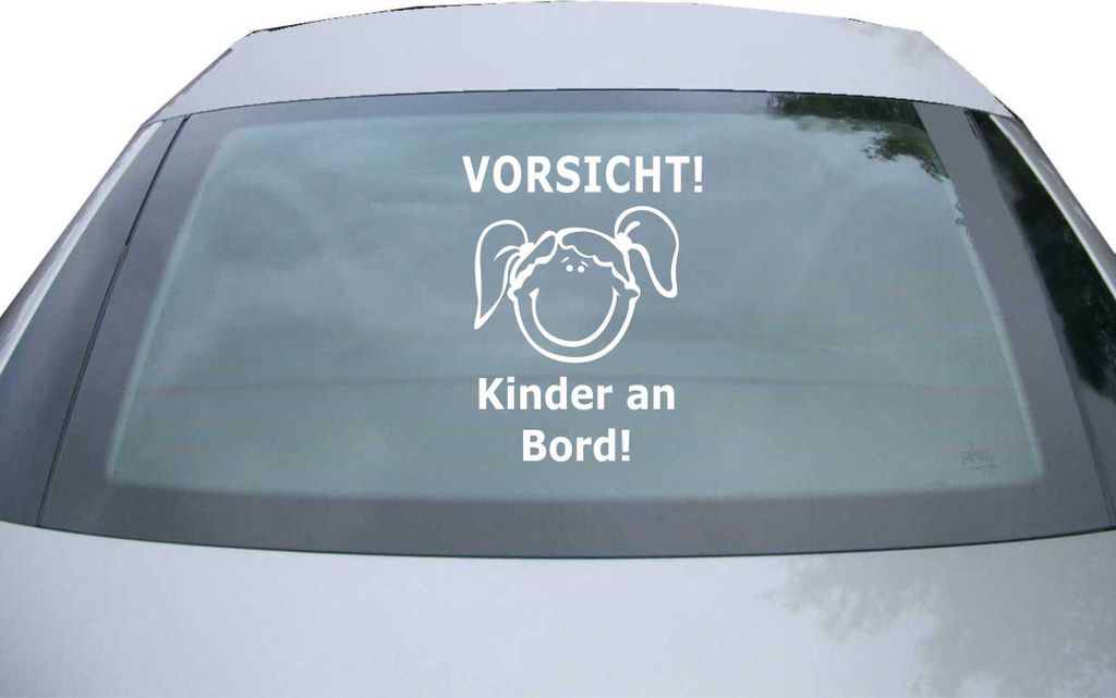 Indigos UG - Aufkleber Heckscheibe & Motorklappe DE2382 - weiß - 600x470 mm - Vorsicht! Kinder an Board - Auto Scheiben Fenster Heckklappe Tuning ...