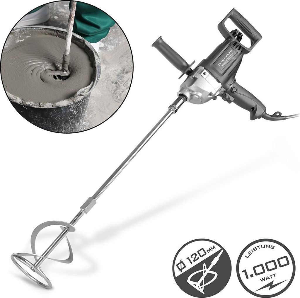 STAHLWERK Rührwerk 1000 W 550 U/min Mörtelrührer Rührgerät für Mörtel und Beton