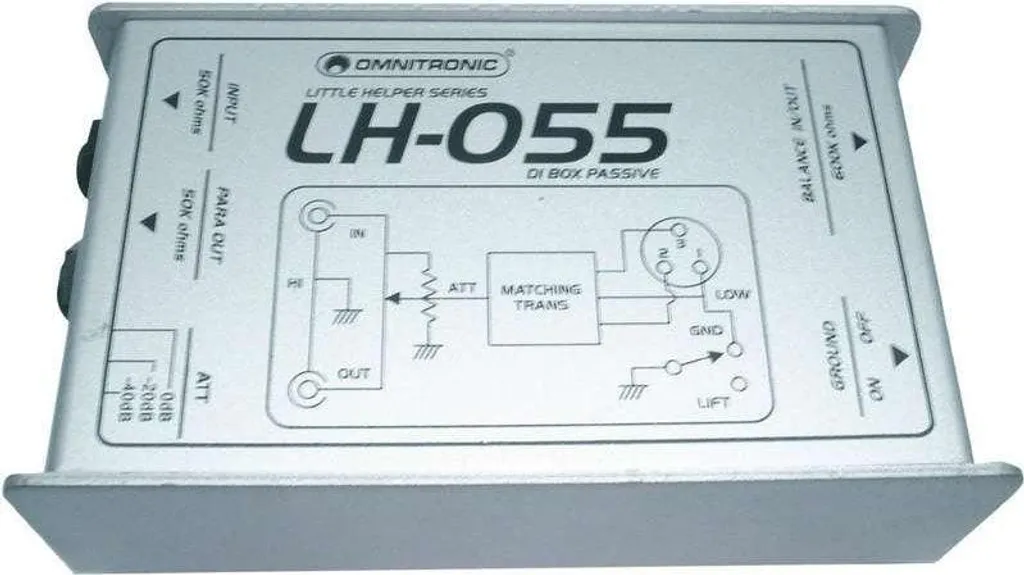 Boîtier de Direct Passif Omnitronic LH-055 pour Instruments et Mixage