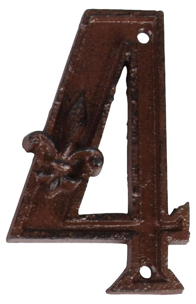 hausnummer 4 11,8 x 8 cm Gusseisen dunkelbraun Produktbild 