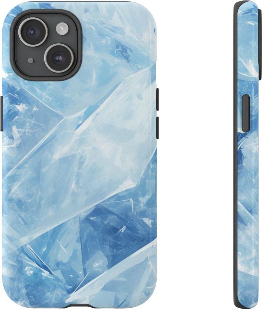 Blaues Eismuster – Hülle Kompatibel mit iPhone 15
