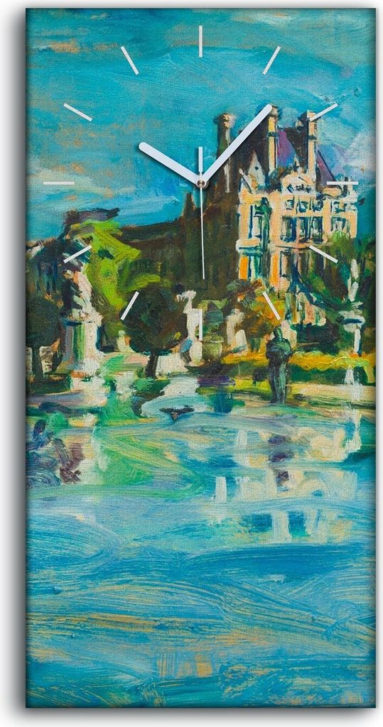 Leinwand Uhr Küche Wohnzimmer Bild Geräuschlos 30x60 Ölgemälde Antikes Schloss - weiße Hände