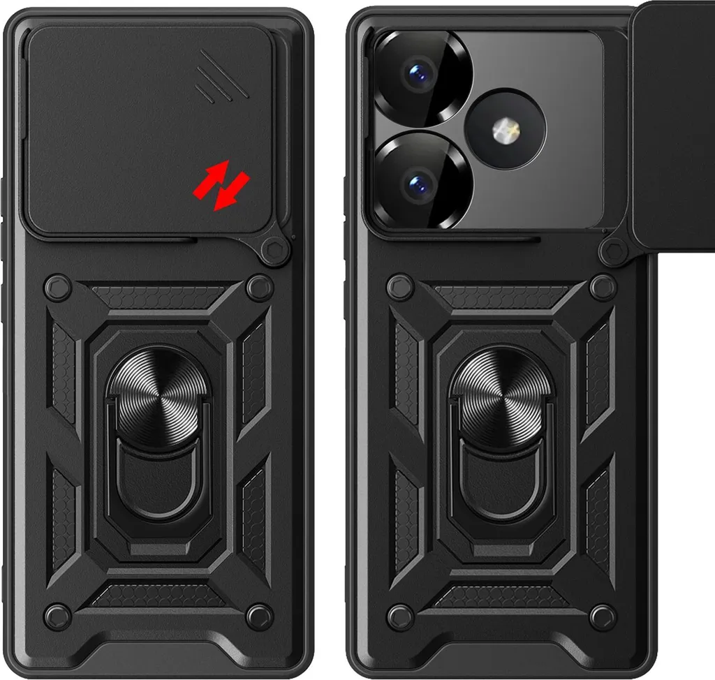 Custodia Protettiva Xiaomi Poco F6 / Redmi Turbo 3 Blu con Anello TPU - 2