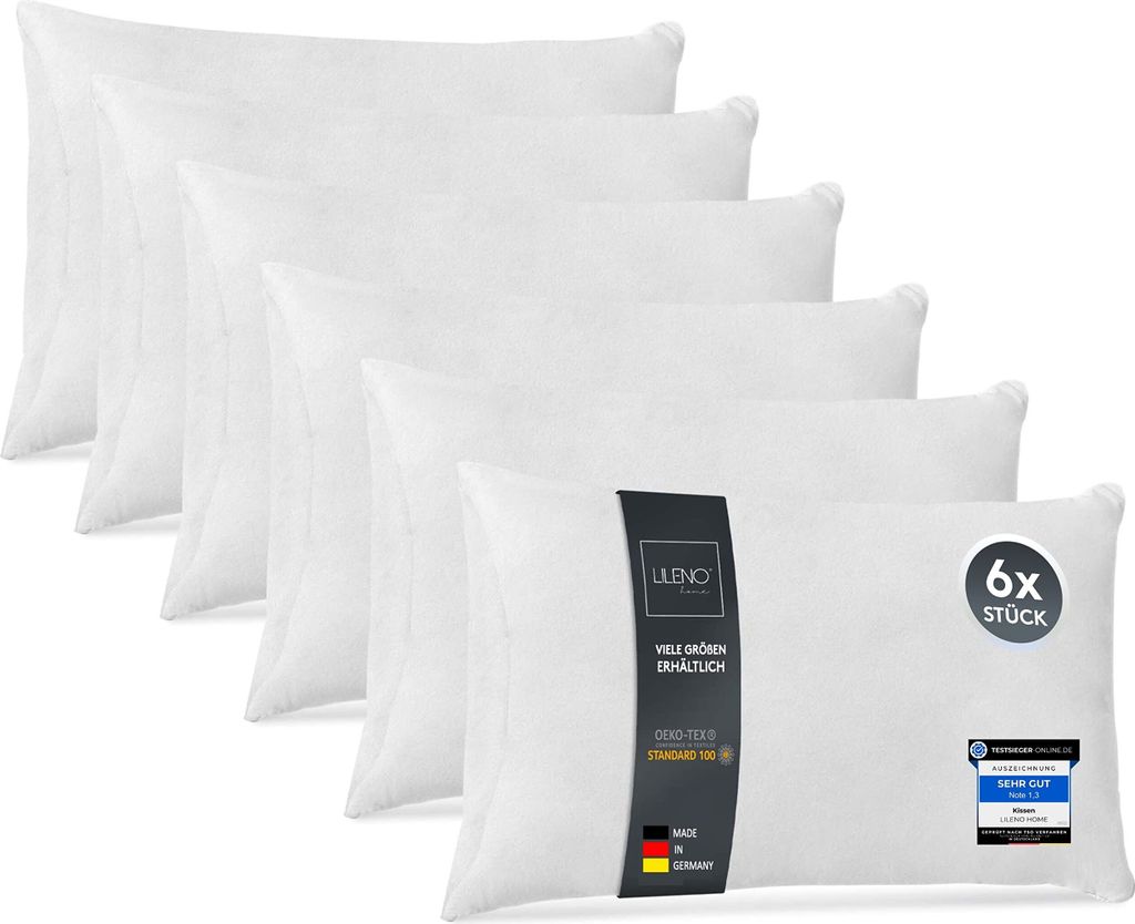 LILENO HOME 6er Set Kissenfüllung 40x60 cm - 40°C Produktbild 