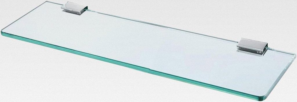 Glasablage Wandmontage gehärtetes Badregal Edelstahl 25cm gehärtetes transparentes Glas mit Chromhalterung für Badezimmer Schlafzimmer Küche Ba...