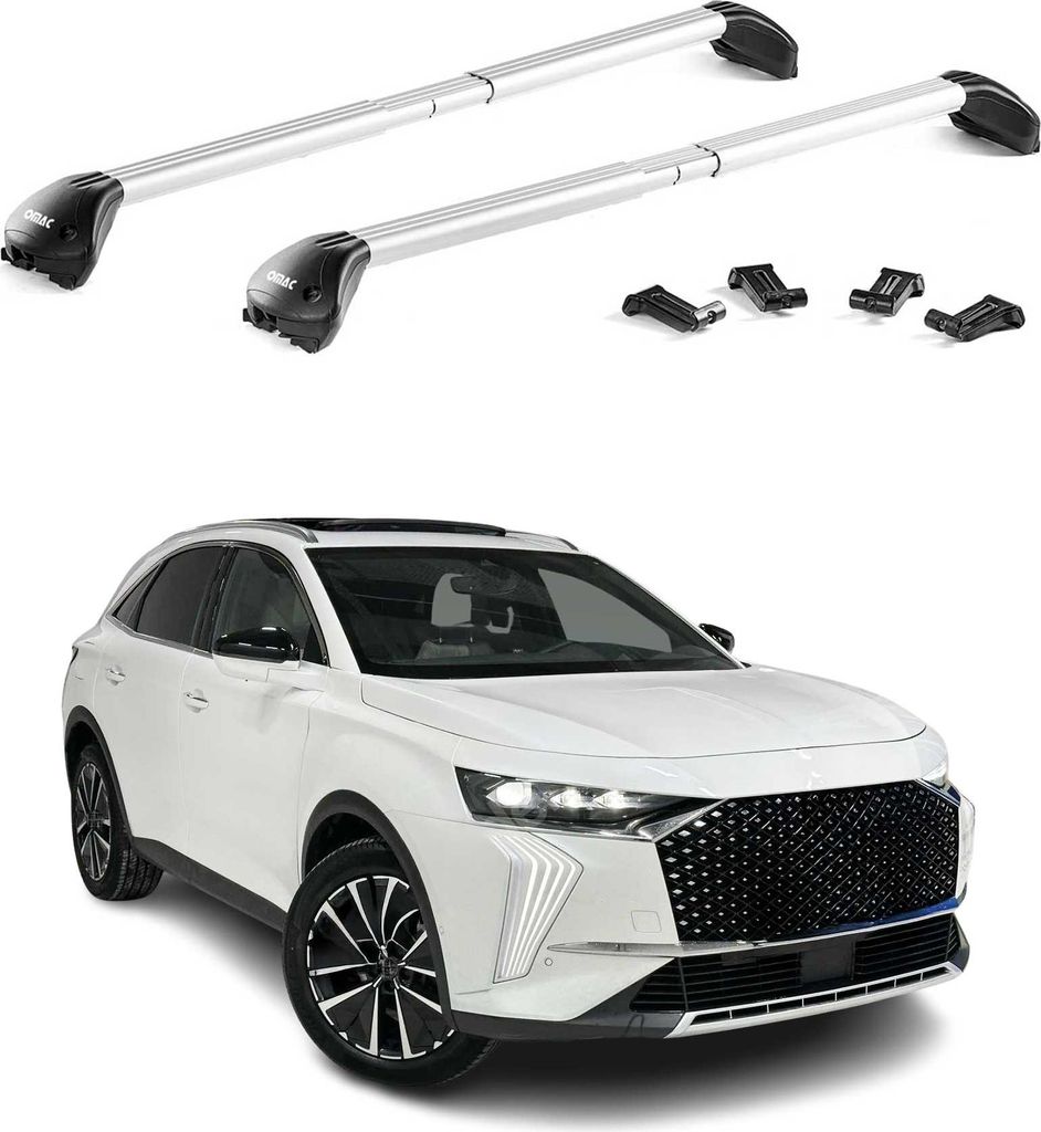 Dachträger Relingträger für DS 7 2018-2025 Alu Silber 2 tlg ABE