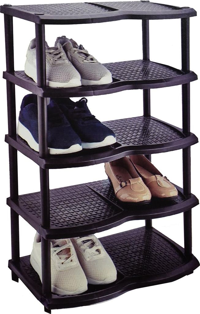 MICHELINO Schuhregal mit 5 Ebenen schwarz 39552