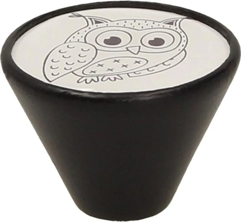 Pomello Design GD09 Gufo 2 Nero Opaco - Dettagli d'Arredo Moderni