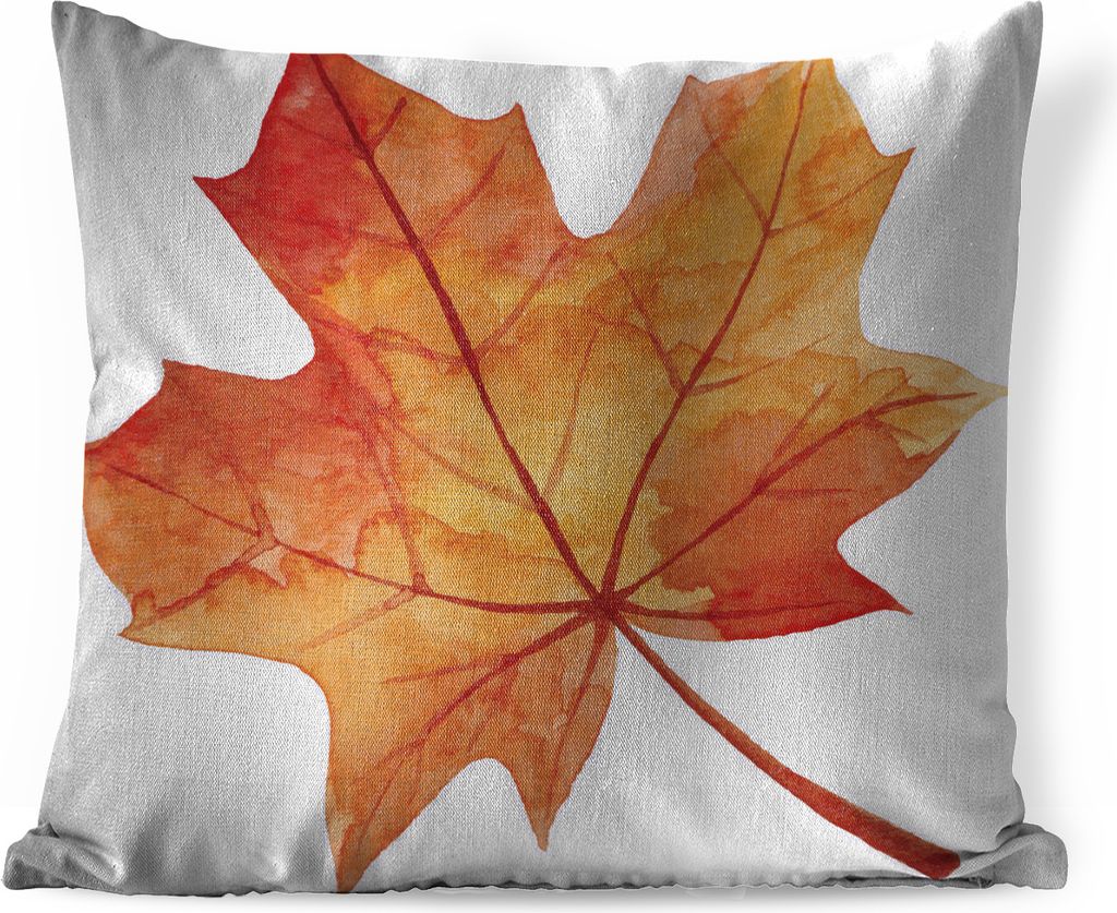 MuchoWow Zierkissen Sofakissen Wohnzimmer Dekokissen 45x45 cm Herbst - Laub - Weiß - Schlafpolster - Polster für das Sofa