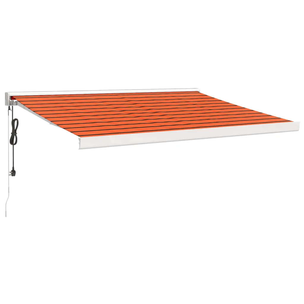 vidaXL Marquise rétractable 3x2,5m Orange et brun - Tissu et Aluminium