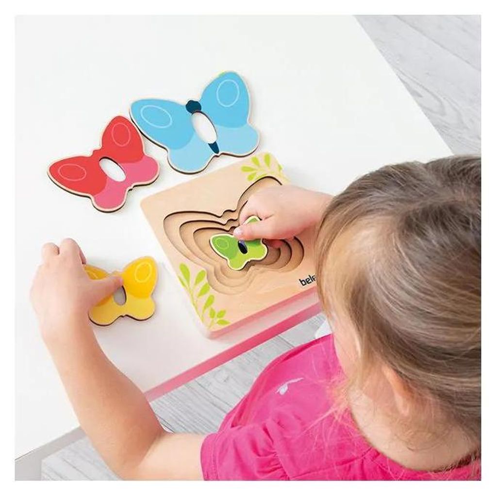 Beleduc Houten Gelaagde Vlinderpuzzel Productafbeelding 