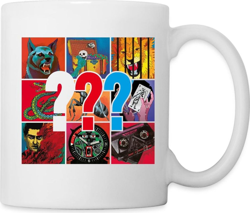 Spreadshirt Die Drei Fragezeichen Covermotive Tasse, One size, Weiß