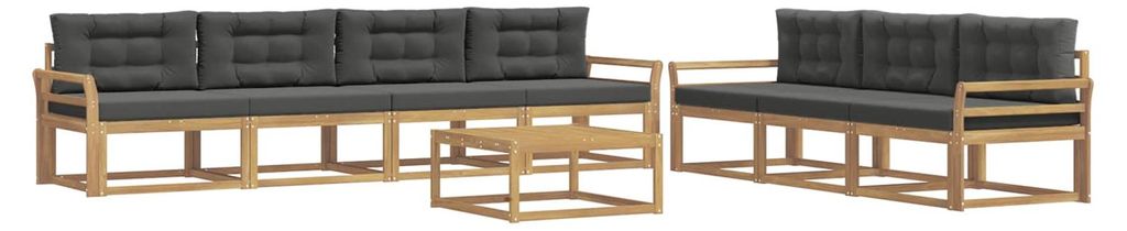 vidaXL Outdoor-Sofagarnitur mit Kissen 7 pcs Weiß und Anthrazit