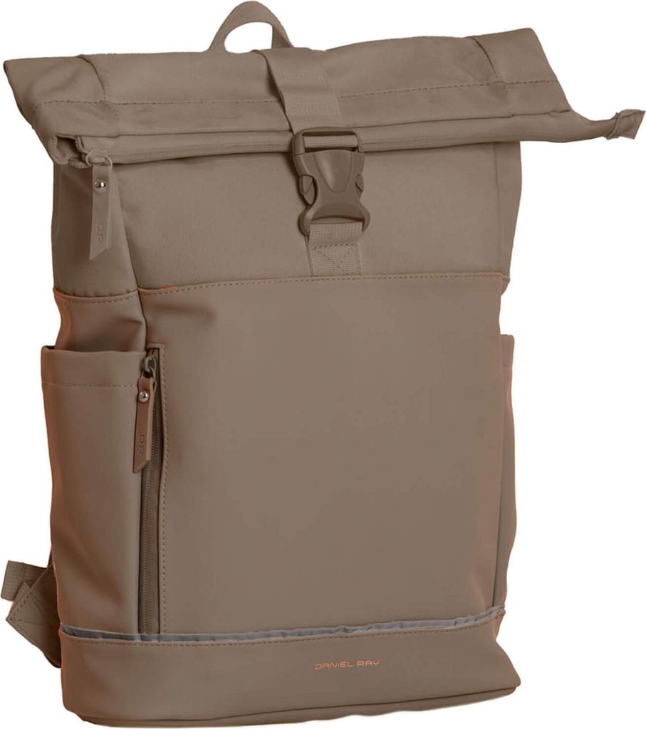 Daniel Ray Rucksack Pittsburgh mit Rolltop-Verschluss - Rolltop-Tasche mit Laptop-Fach in Taupe