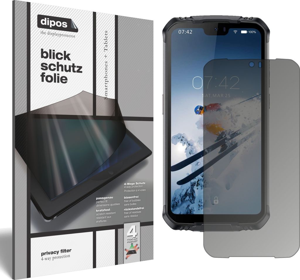 Blickschutzfolie für Doogee S88 Pro matt Schutzfolie Folie Display Schutz dipos