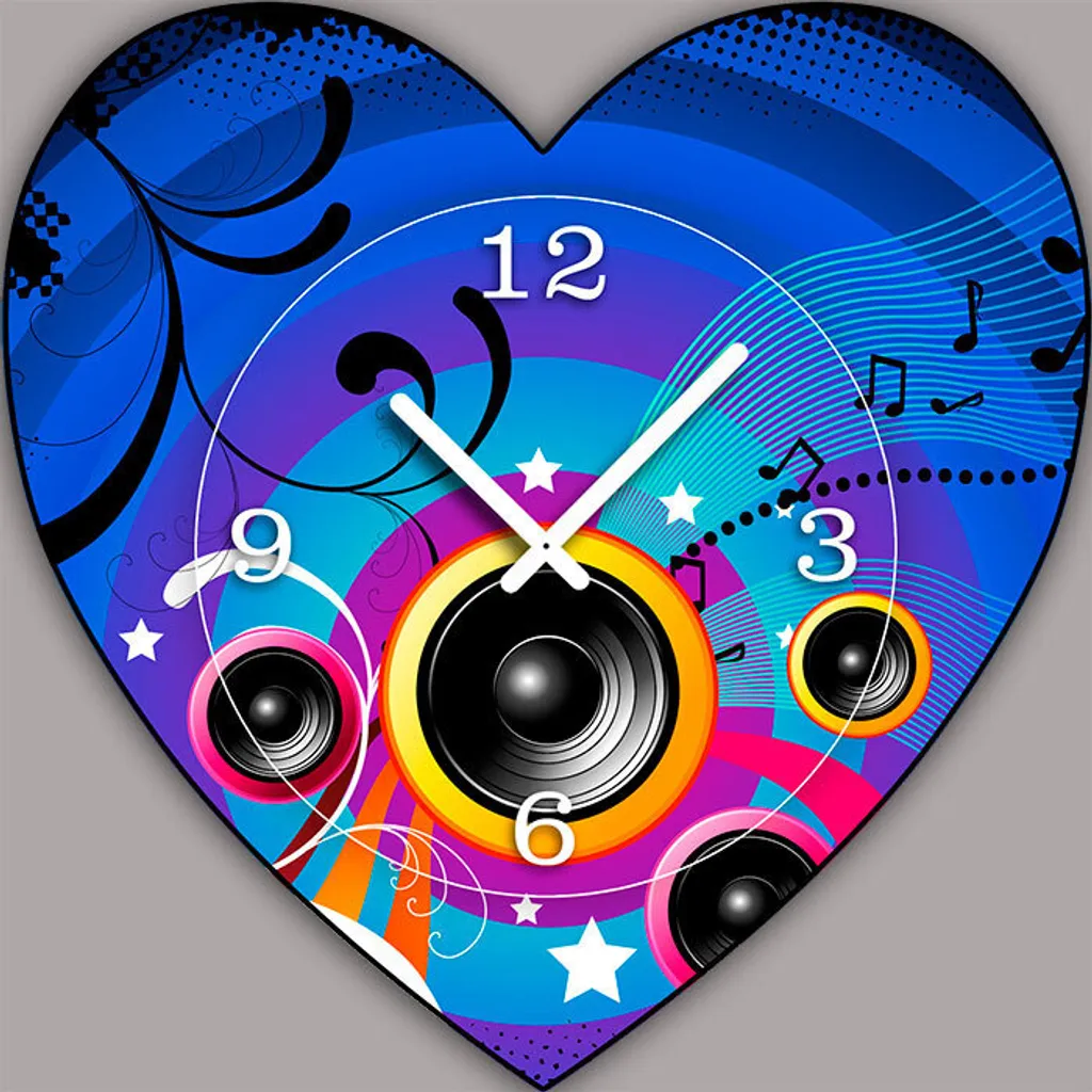 Dixtime V105 Orologio di Design Vintage 3D Cuore | Silenzioso e Robusto