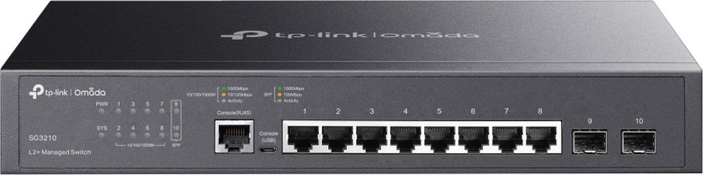 TP-Link TL-SG3210 switch: 10x Fast Ethernet + 8x Gigabit Productafbeelding 