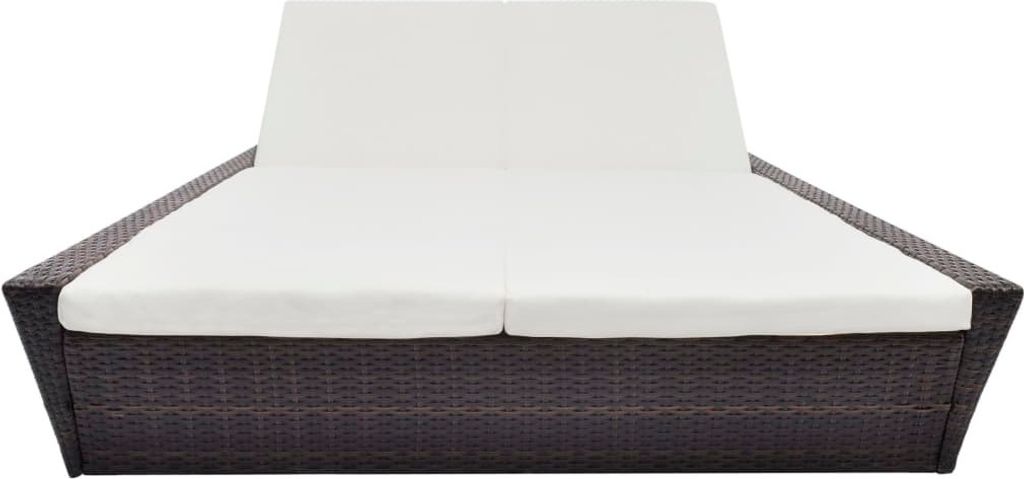 vidaXL Outdoor-Lounge-Lit avec coussin Poly Rattan Brun Image du produit 