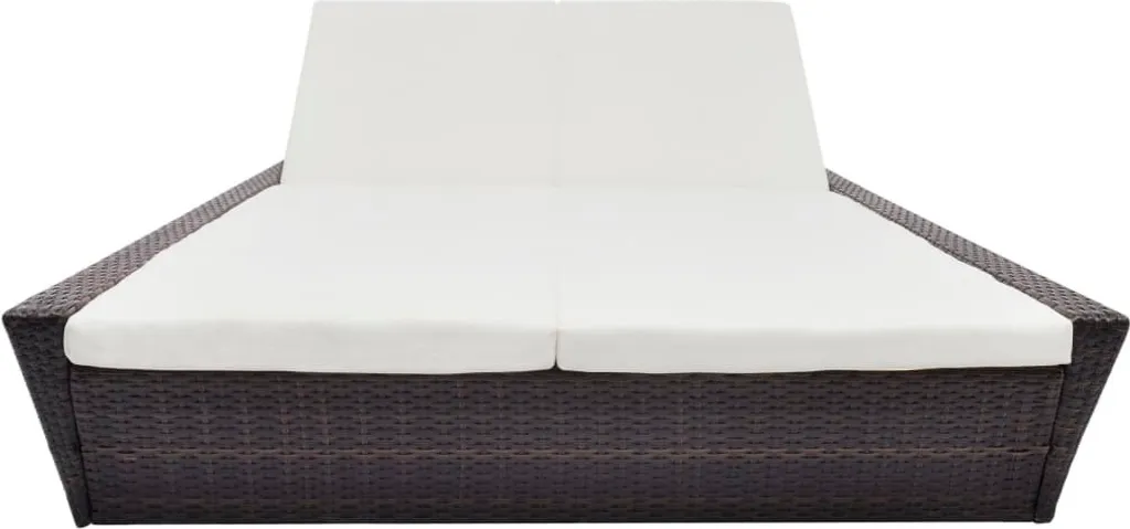 Lit de Repos Extérieur en Résine Tressée Marron - Confort Premium