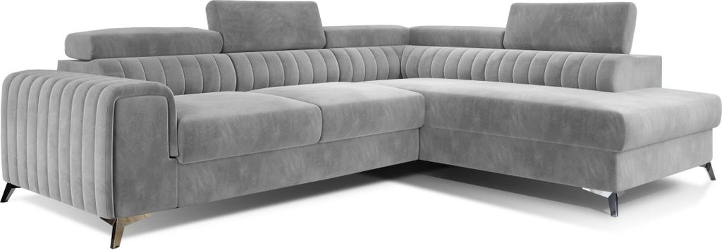 Ecksofa mit Schlaffunktion und Bettkasten, Couch für Wohnzimmer, Schlafsofa Sofagarnitur L-Form Wohnlandschaft mit Bettfunktion 278x92x205 cm OLIV...