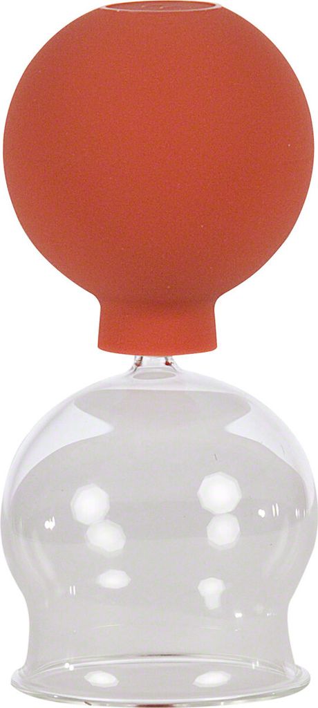 Schröpfglas mit Ball 6,5 cm, Schröpfgläser mit Saugball, medizinisch Schröpfen