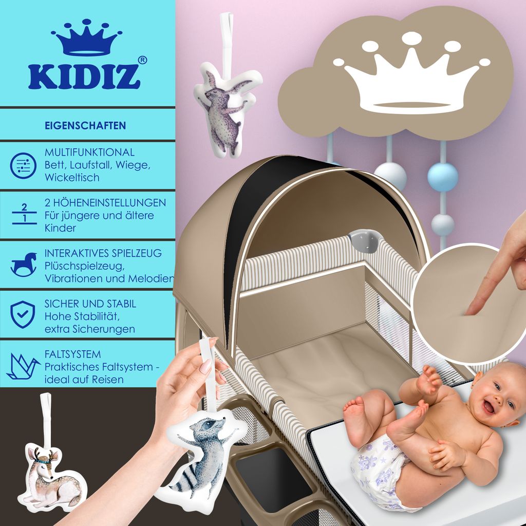 KIDIZ Babybett 3 in 1 Reisebett Kombi Set Kaufland