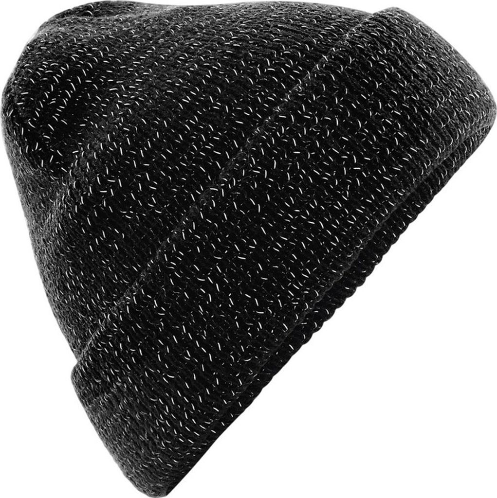 Beechfield Uni Reflektive Beanie Mütze PC3346 (Einheitsgröße) (Schwarz)