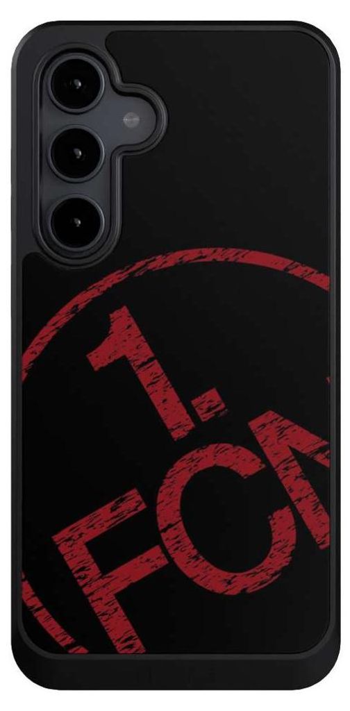 NIVOCASE Hülle für Samsung Galaxy S24 FE 5G Handyhülle NIVOcore Case Schwarz 1. FCN Fanartikel Textur