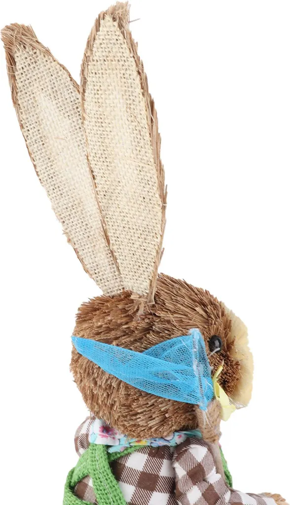 Lapin de Pâques en simulation de paille tressée main - Modèle 2024