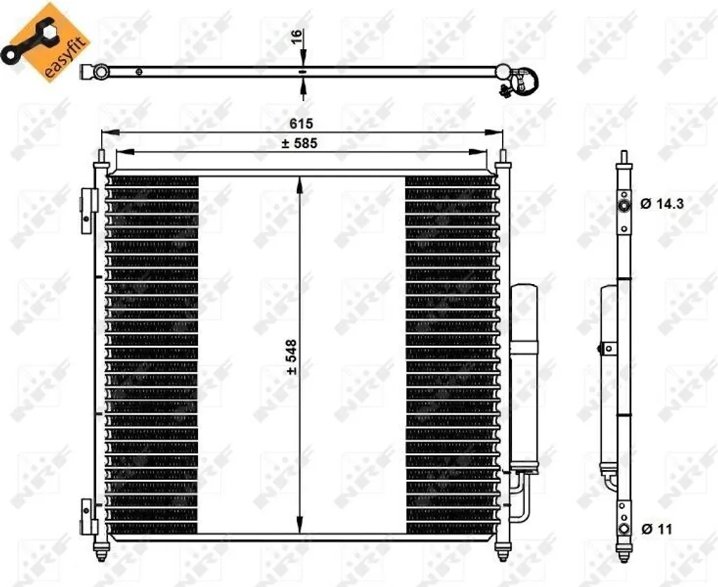 NRF 350336 Condenseur de Climatisation OE CPLA19C600AD Range Rover