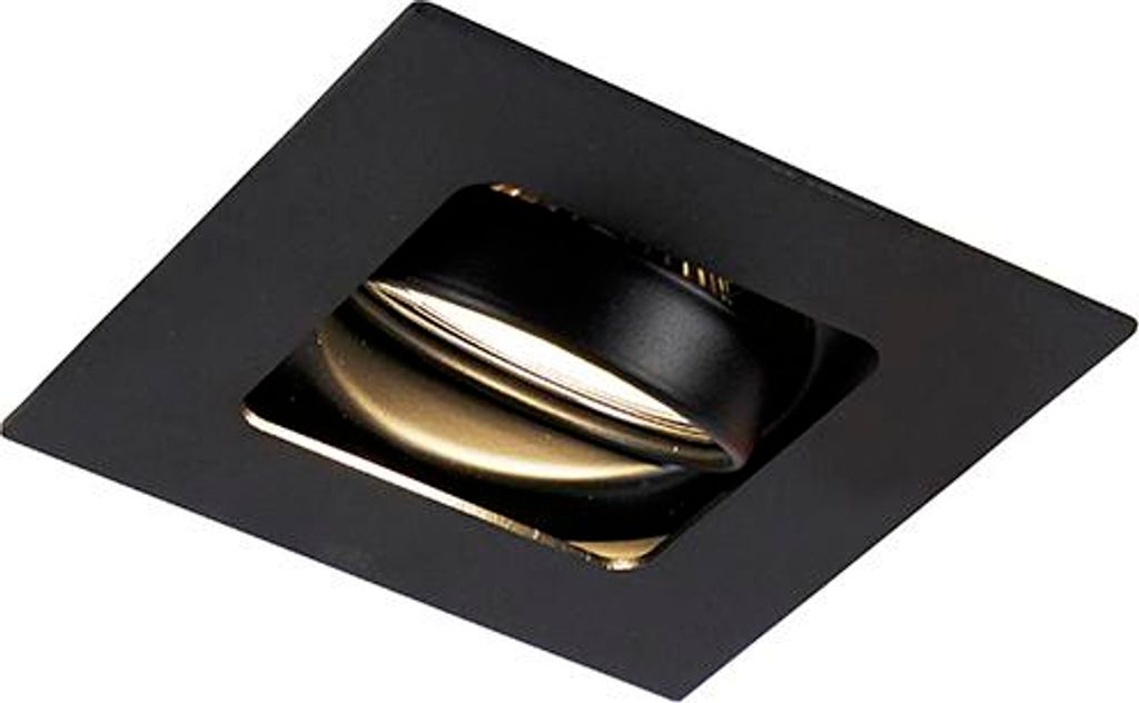 QAZQA - Modern Moderner smarter Einbaustrahler schwarz inkl. WiFi GU10 - Artemis Dimmer I Dimmbar I Wohnzimmer I Schlafzimmer - Stahl Quadratisch -...