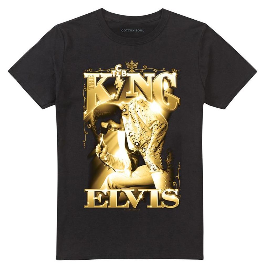 Elvis Presley - "The King" T-Shirt für Herren/Damen Uni TV33444 (3XL) (Schwarz)