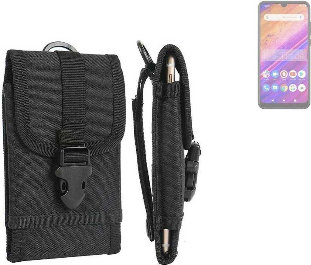 K-S-Trade Holster Handy Hülle kompatibel mit BLU J6S Holster Handytasche Gürtel Tasche Schutz Hülle Robust Outdoor schwarz