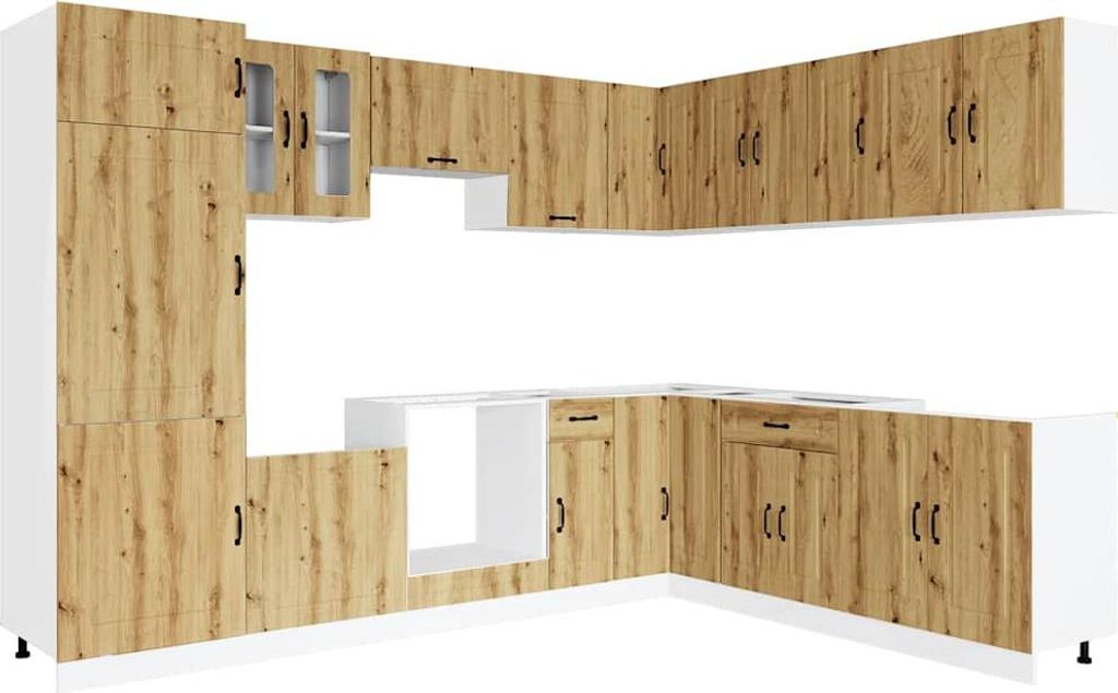 vidaXL 14-tlg. Küchenschrank-Set Kalmar Artisan-Eiche Holzwerkstoff
