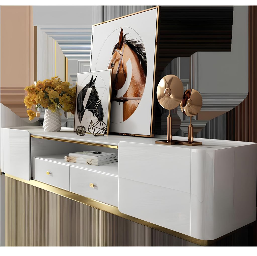 Konsolentisch Sideboard Metall Wandkonsole Anrichte Konsole Beistell Gold Neu