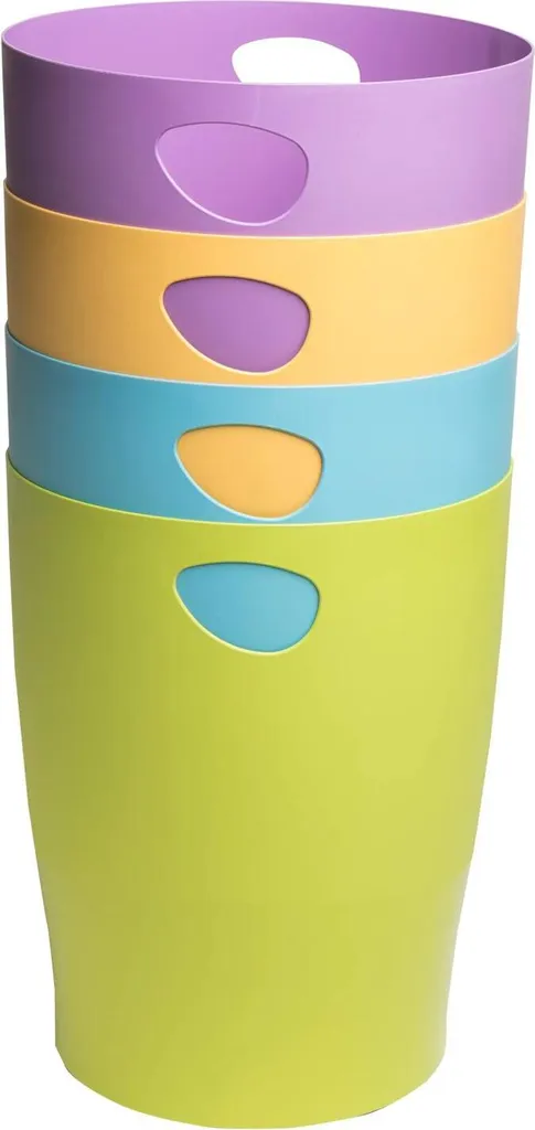 Lot de 8 Corbeilles à papier pour Bureau Exacompta Ecobin 15L Multicolore