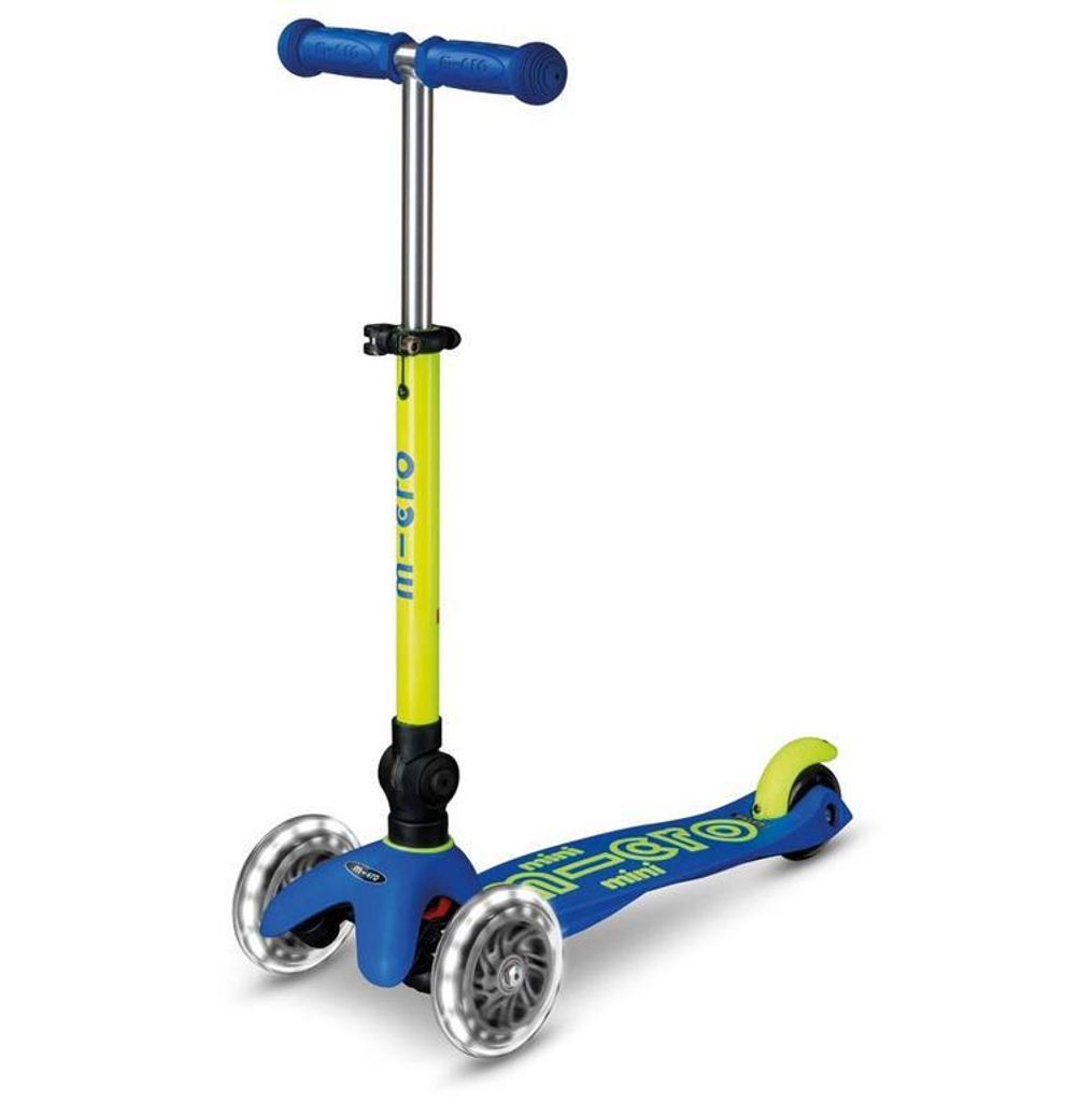 Micro Mobility Mini Micro Deluxe Foldable Neon LED, Kinder, Dreiradroller, Junge/Mädchen, Asphalt, 50 kg, 3 Rad/Räder