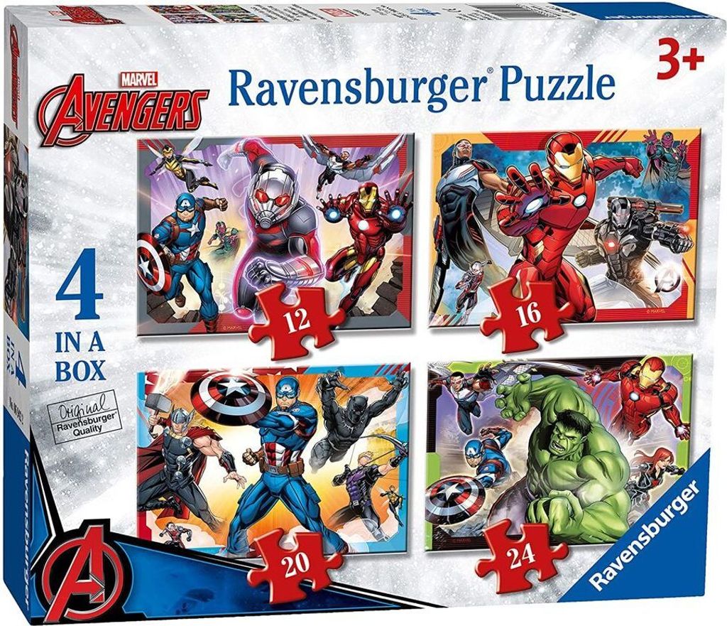 RAVENSBURGER Puzzle Avengers: Earth's Mightiest Heroes 4in1 (12,16,20,24 Teile)