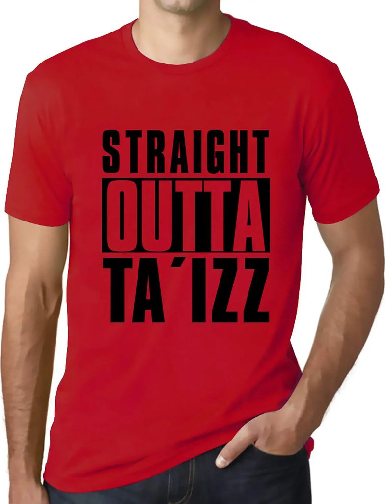 Herren Grafik T-Shirt Direkt aus Ta'izz – Straight Outta Ta'izz – Öko-Verantwortlich Vintage Jahrgang Kurzarm Lustige Druck Geburtstag Geschen...