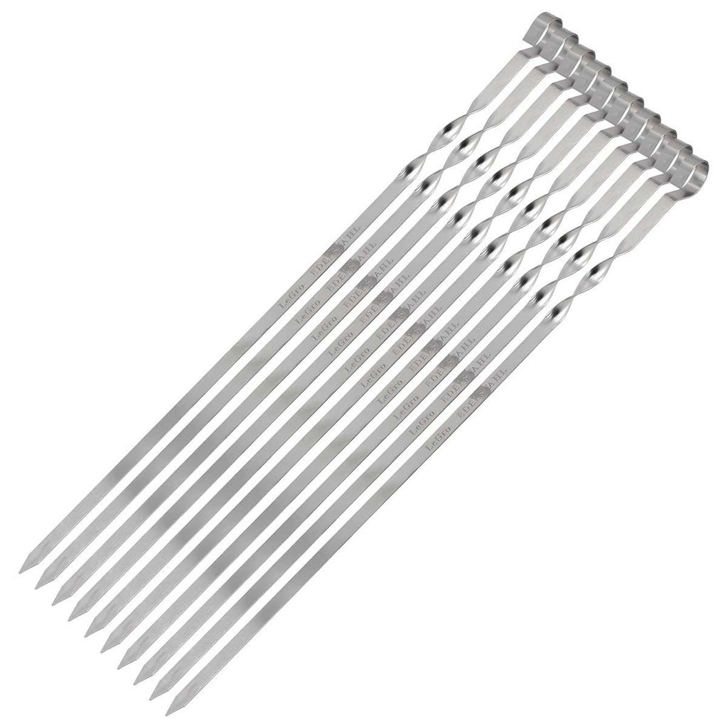 10 Grill-Spieße aus Edelstahl 50 cm 1 cm Breit solide 2 mm Produktbild 