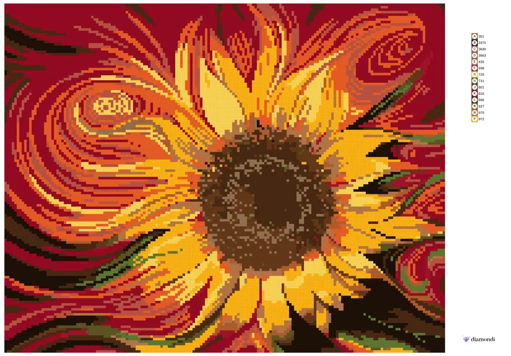 Pittura Diamanti Zuty Girasole 40x50 cm - Quadro 5D con Telaio Incluso - 5