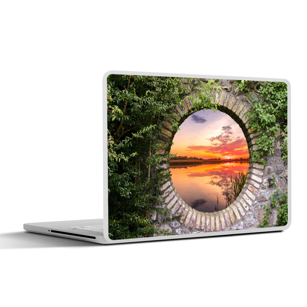 MuchoWow Laptop Aufkleber Sticker Cover Meer - Sonnenuntergang - Ausblick 36.5x27.5 cm - Laptop-Sticker