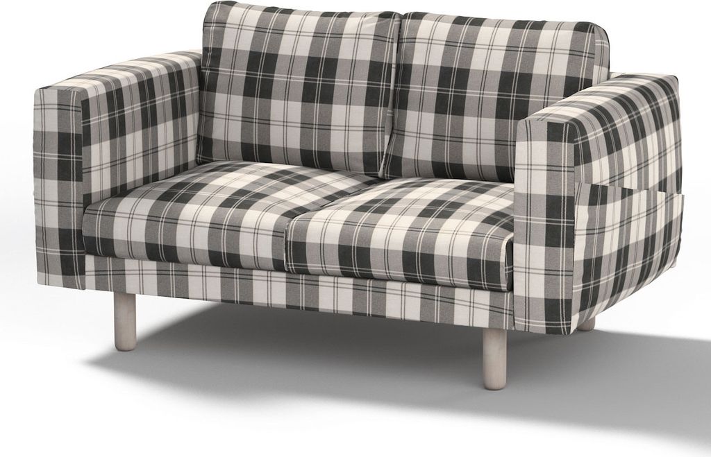 Dekoria Bezug für Norsborg 2-Sitzer Sofa, schwarz- weiss, Norsborg 2-Sitzer Sofabezug