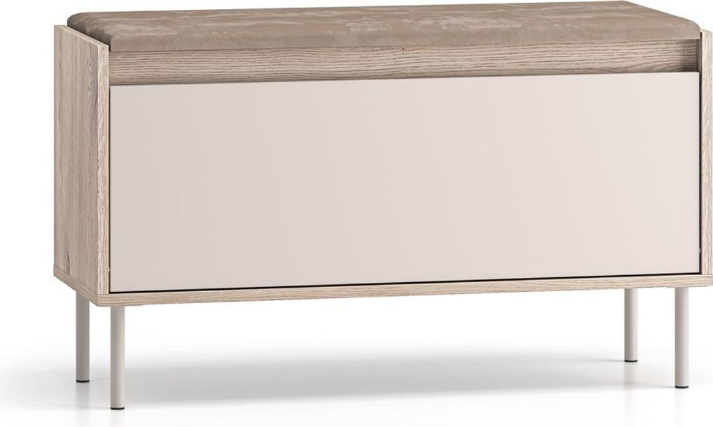 Flur Garderobenbank mit Sitzpolster 90 cm breit in Kaschmir Produktbild 