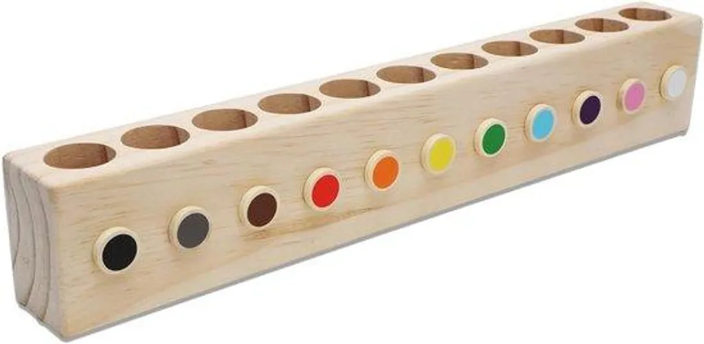 Porte-crayons en bois massif à 11 compartiments - Rangement scolaire XXL