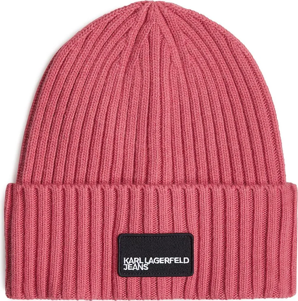 Casquette Karl Lagerfeld Turned Up Rose en Coton Confort Taille Unique
