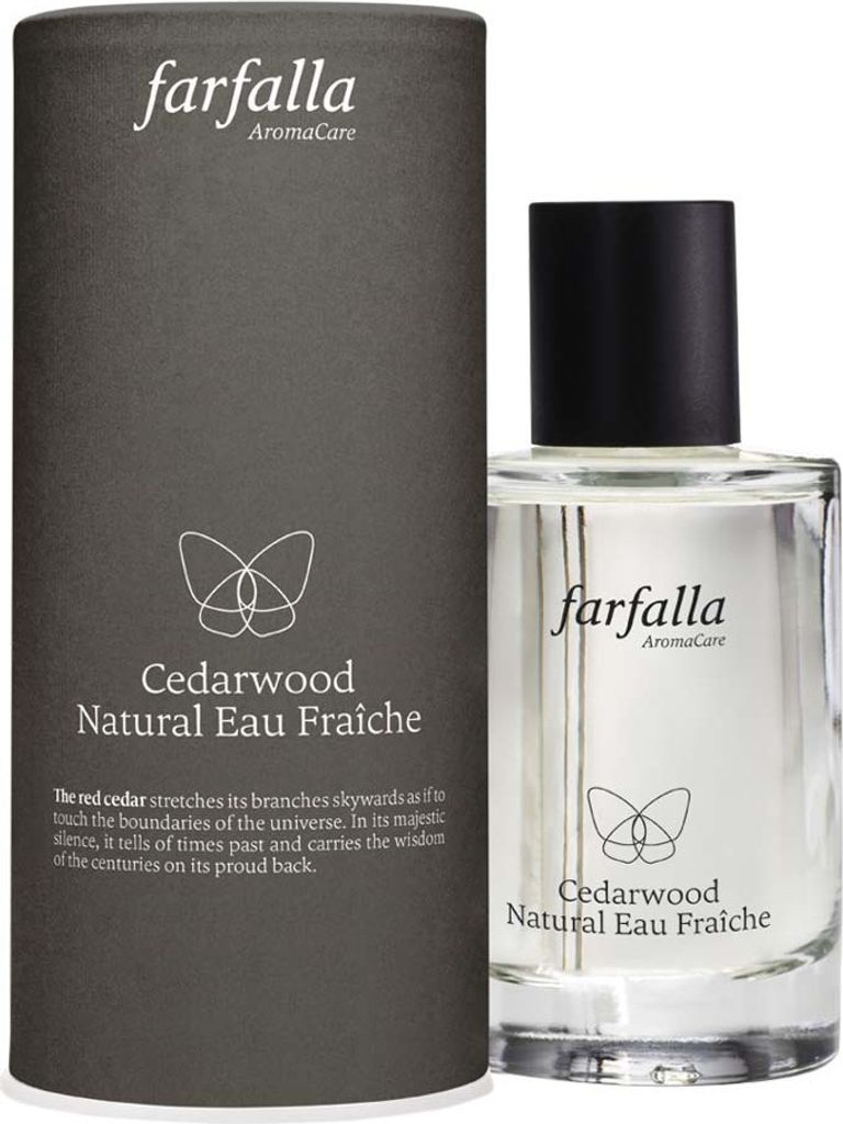 Farfalla Men Cedarwood Cologne with Citrus Note - Vitalizing Eau Fraîche - 100% Certified Natural Cosmetics - Fresh Spray for Men