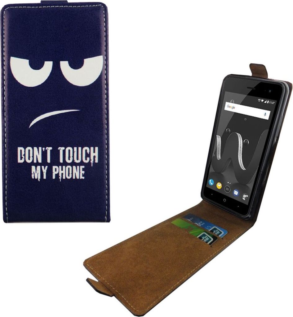 Handyhülle Tasche Flip für Wiko Jerry 2 Dont Touch my Phone